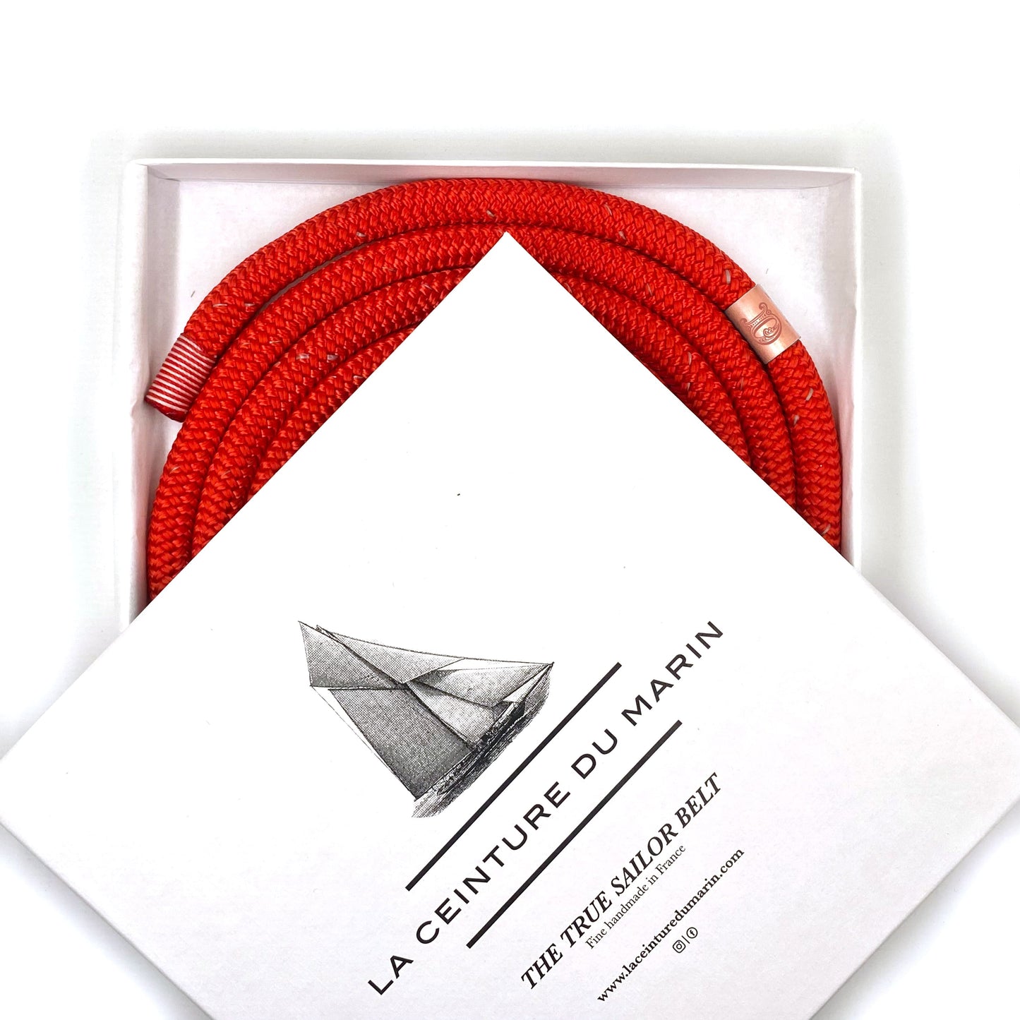 Cadeau de marin, une ceinture en corde de bateau made in france